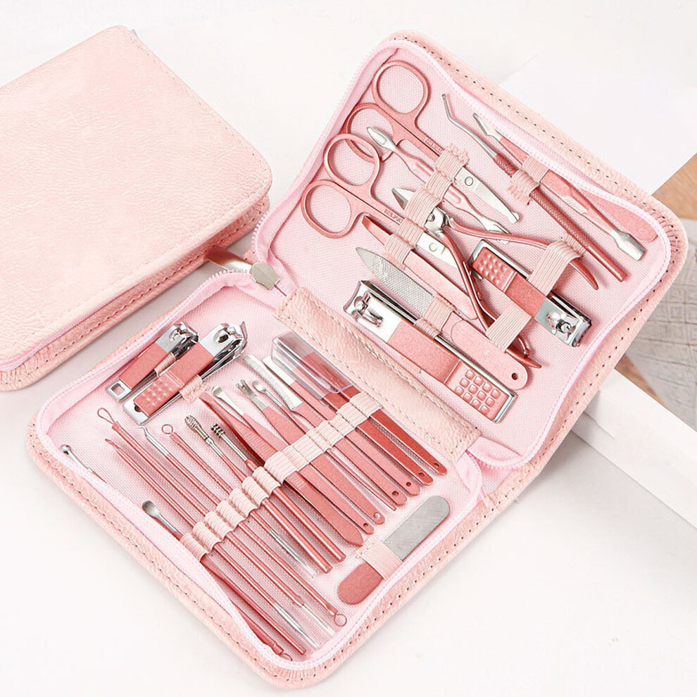 Nail Care Manicure Set Nail Clippers Pedicure Kit 30 Pcs Nail Care Tools for Travel Grooming