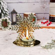 Goldener Weihnachtskerzenständer aus Eisen, 11 cm (4,33 Zoll)