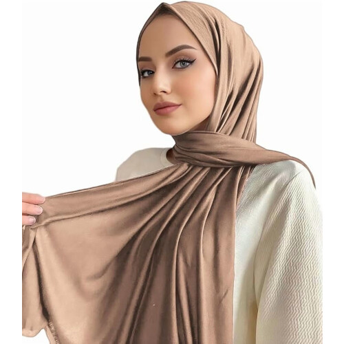 Φουλάρι Jersey Hijab για γυναίκες, μακρύ μαλακό μουσουλμανικό τουρμπάνι, περιτύλιγμα