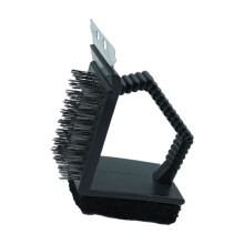 Ferramenta profissional para limpeza de grelhas com esponja, cerdas de cobre e cabo antiderrapante para manutenção de equipamentos de cozinha ao ar