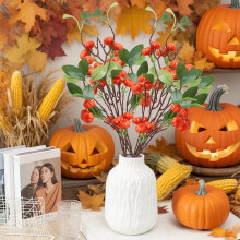 Halloween tekvicová vetvička, 28,74 palca, aranžmán z umelej kvetinovej vázy na vnútornú párty dekoráciu, simulácia jesennej ozdoby z
