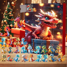 Calendrier de l'Avent 2025 Dragon Volant – Coffret de 24 décorations en acrylique, thème dragon, coffret cadeau, compatible avec les calendriers