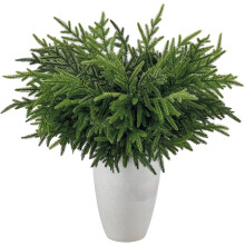 Lot de 8 branches de pin Norfolk réalistes de 45 cm (18 pouces) – Faux cèdre artificiel réaliste pour guirlandes, couronnes, vases et