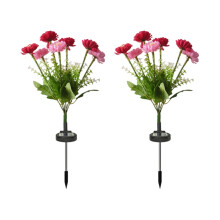 Lampes solaires de jardin à 7 têtes – Motif fleur de lotus enneigée, étanches, toutes saisons, compatibles avec cour, terrasse et allée