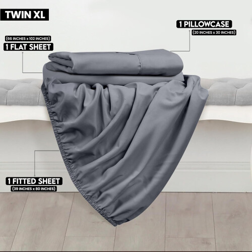 Σετ σεντονιών Twin XL - Βουρτσισμένες μικροΐνες - Μαλακά σεντόνια για διπλό κρεβάτι XL