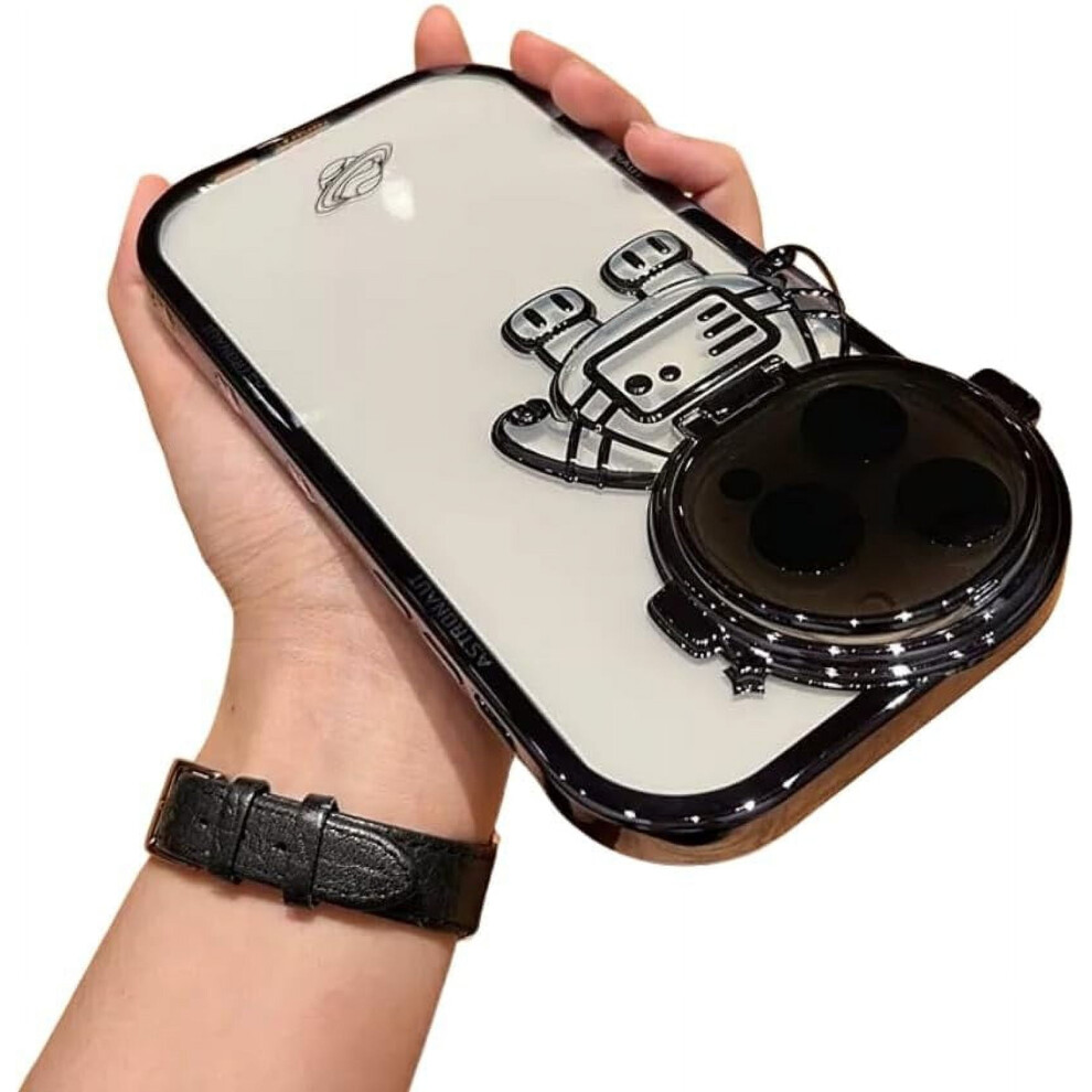 Electroplated Flip Astronaut Case With Invisible Stand & Gradient Glitter Â Compatible With Iphone 15/14/13/12/11 Pro Max, Xr ( 1, Iphone 13 Black 9402001261953
