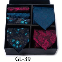 Slim Business Tie & Pocket Square Set (3 Ties + 3 Handkerchiefs) in Gift Box – Ideal for Father's Day or Boyfriend Birthday Gifts