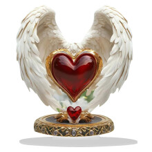 Estatua de cruz con alas de ángel bohemia – Decoración de escritorio de acrílico transparente, decoración espiritual para el hogar/oficina,