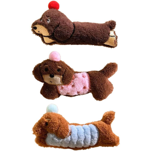 3 st hundformade hårklämmor för kvinnor och flickor