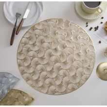 Tischsets aus PVC mit verspiegeltem Ginkgoblatt-Motiv, luxuriöses, schlichtes Design 2