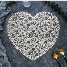 2 stuks kleine hartjes, holle PVC placemats – hittebestendig, isolerend, waterdicht, antislip, voor thuis en hotel