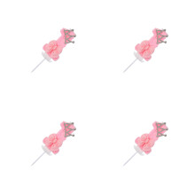 4Pcs Decorative Bow Crown Number One Birthday Cake Candles Multi
