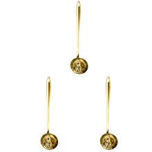 3Pcs Golden Hot Pot Spoons Stainless Steel Long Handle Easy Clean