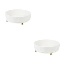 2Pcs Practical White PP Kitchen Rack Rotating Organizer Stand