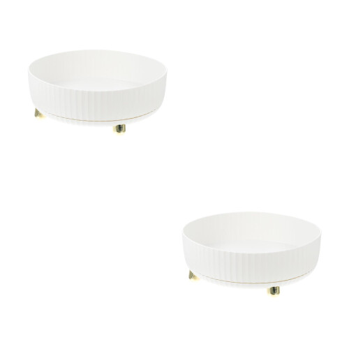 2Pcs Practical White PP Kitchen Rack Rotating Organizer Stand
