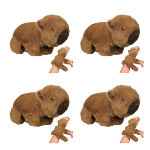 4Pièces Bracelet À Claquer Peluche Marron Pour Décorer