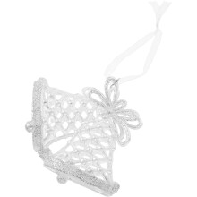 5Pcs White Delicate Acrylic Hanging Bells Decor for Christmas Tree