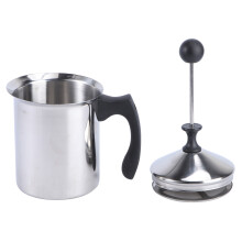 1Pc Stainless Milk Foaming Tool Manual Milk Frother for Coffee Silver