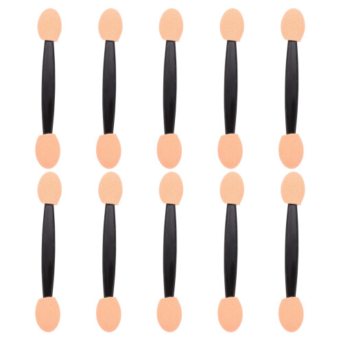 500Pcs Black Oval-Tip Dual-Sided Eyeshadow Brush Makeup Tool