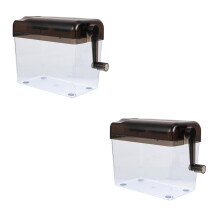 2Pcs Manual Paper Shredder Grey Small Portable Office and Home Use