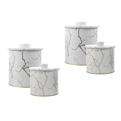 4Pcs Iron Bread Keeper White Rustic Food Storage Box for Home