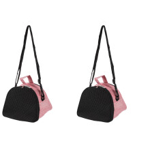 2Pcs Pink Breathable Hamster Travel Bag Zippered Small Pet Carrier