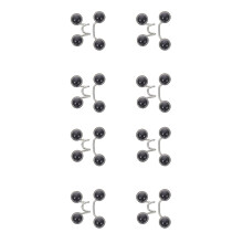 8Sets Black Adjustable Waist Buckles Nail-Free Pants Buttons for Jeans