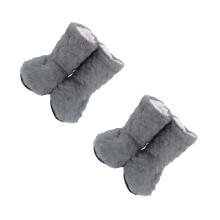 2Pairs Non-Slip Floor Boots High Tube Dark Grey Indoor Soft Warm Shoes