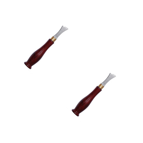 2Pcs Professional Edging Creaser with Brown Wood Handle