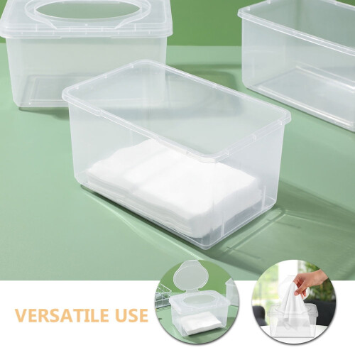 4Pcs Travel Wipes Container Portable Plastic Holder with Easy Pull Lid 2