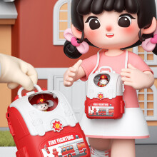 (red) Universal Fire Engine Vehicle Toy Transforming Backpack Engineering Model Car for Christmas and New Year Gift