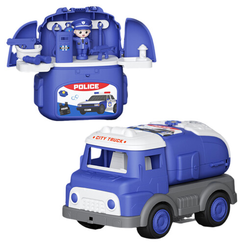 (Blue) Fire Engine Toy Backpack for Kids Gift (50 chars)