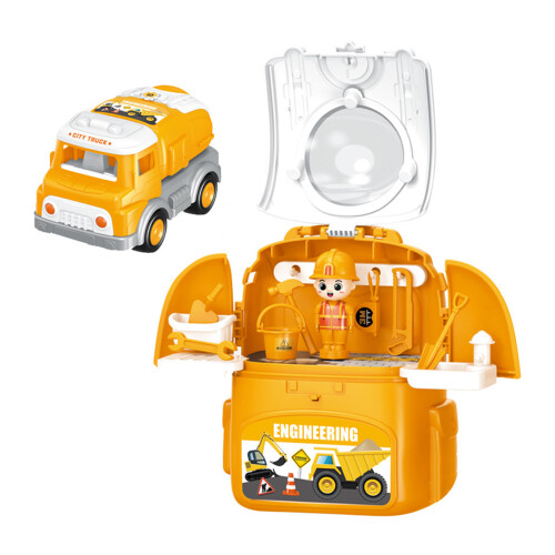 (Yellow) Fire Engine Toy Backpack for Kids Gift (50 chars)