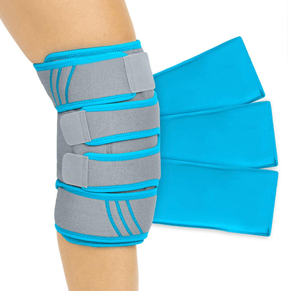 Penghui-Toys Gray (Gray) Reusable Knee Ice Pack Wrap Full Coverage Knee Cold Compression Brace For Injuries Arthritis Pain Relief