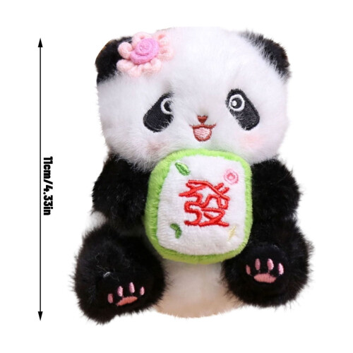 Plüss Panda Játék Kötött Virágcsokorral 1 db 1