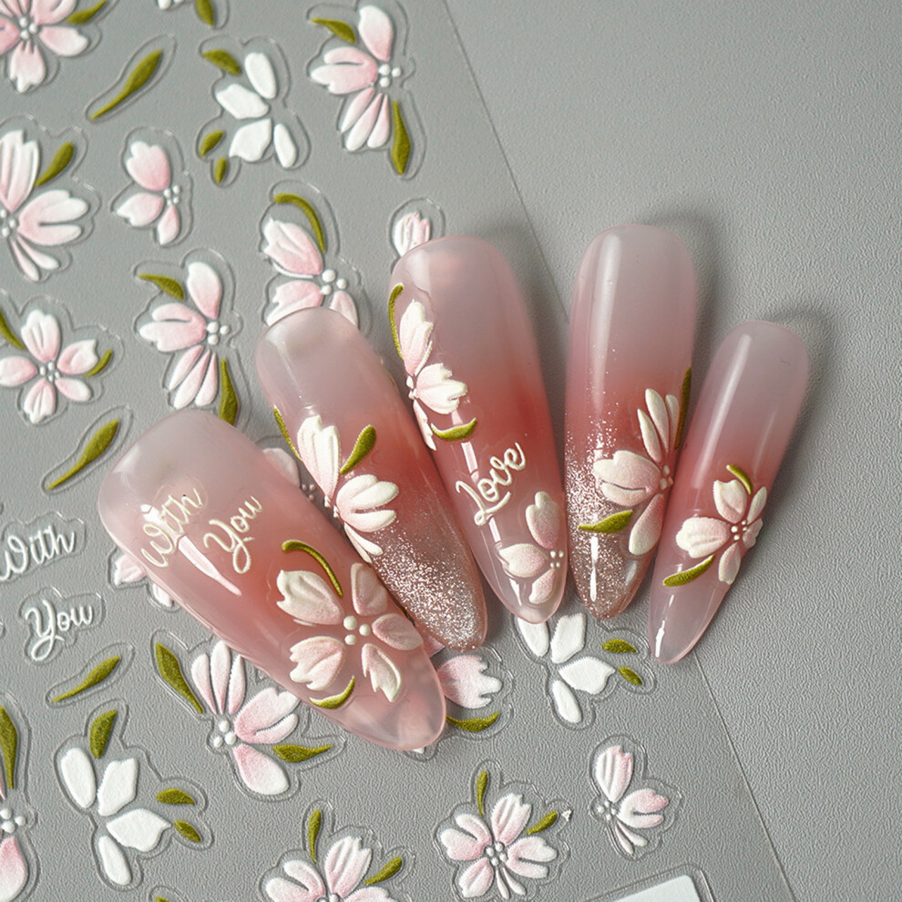 Creation-3C 5D Nail Art Stickers For Women - Fresh Flower