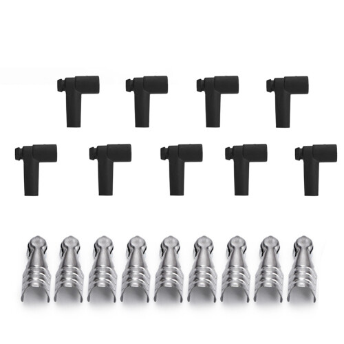 9 Pcs / Set Universal Hei Style Distributor End  Wire Rubber Boots & Stainless Steel
