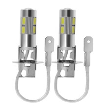 2 Stück H3-LED-Lampen, 6000 K, 5 W, weiße Tagfahrlicht-/Nebelscheinwerfer-/Scheinwerferlampen für PKW, LKW und SUV