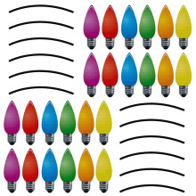 Magnetic Bulb Stickers Set for Car Reflective Light Decoration, Weather Resistant, Assorted Colors for Vehicle Safety