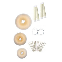 Elásticos de cabelo em formato de donut, estilo coreano, para mulheres. Leves e confortáveis, feitos de esponja. Cor branca.