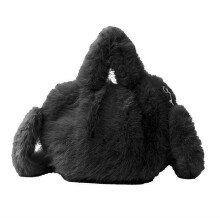 Borsa a tracolla multifunzionale in pelliccia sintetica, borsa a mano rotonda casual da donna, borsa a tracolla in peluche, borsetta in pelliccia