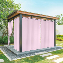 Cortinas externas de cor sólida, impermeáveis, rosa, com ilhós, para varanda, gazebo, pérgola de jardim, privacidade garantida, 1 painel, 137 x