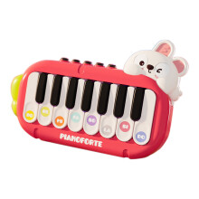 Piano de brinquedo infantil com 8 teclas para crianças de 1 a 3 anos, teclado musical para aprendizado precoce – vermelho, compatível com