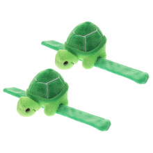 Lot de 16 bracelets à claquer en peluche en forme de tortue pour enfants, décorations à porter en fourrure idéales pour les fêtes d'anniversaire