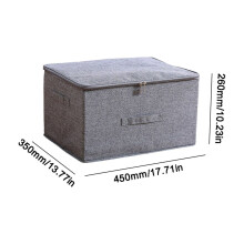 Large Gray Fabric Storage Boxes with Zipper, Stackable & Foldable for Closet Organization – Compatible with Standard Shelving