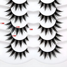 Künstliche Wimpern, Puppenaugen-Look, natürliche Anime-Wimpern, 8D, spitz, fein, dick, künstliche Nerz-Wimpernstreifen, 7 Paar Packung