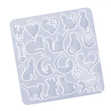 Moldes de resina para joyería, molde de silicona para pendientes con orificio, moldes de silicona para resina epoxi, dije para pendientes
