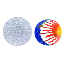 Moldes de silicona, moldes de pared y moldes de silicona con forma de sol para colgantes, moldes de silicona con textura para manualidades.