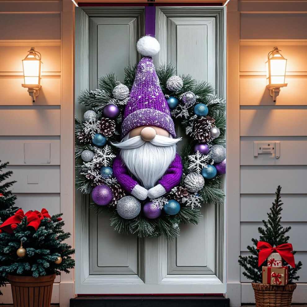 Christmas Bow Door Banner Â Holly & Berry Backdrop, 70.9X35.4", For Front Door, Porch, Xmas Party & New Year Decor 9340959243310