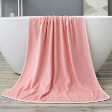 Verdikte, absorberende, grote, zachte strandhanddoek voor volwassenen, traditioneel formaat 140 x 70 cm, effen roze, ideaal als badhanddoek voor op